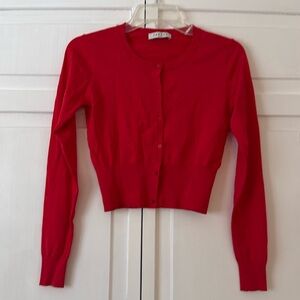 Sandro cropped red cardigan